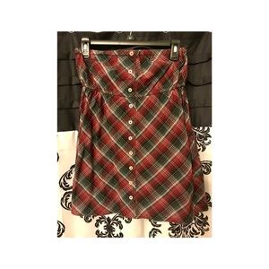 O’Neill strapless plaid top